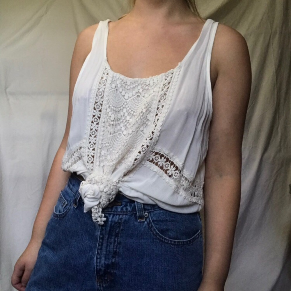 boho scalloped tank